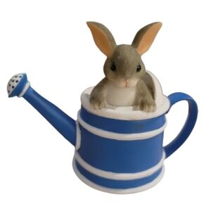 Rabbit Watering Can Surprise Figurine 88/113 fitz and floyd Blue Animalcore